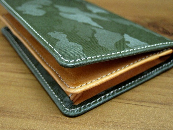 Real leather card case/Embossing Steer Hide/Camouflage patte 第3張的照片