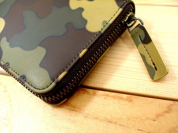 Real leather wallet/Print Leather/Camouflage pattern 第2張的照片