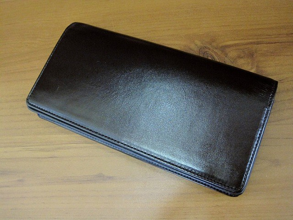 Real leather wallet for bill/Kip leather/Black 第1張的照片