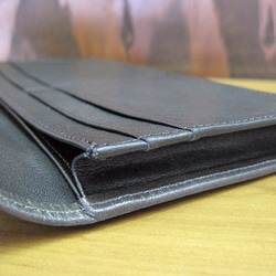 Real leather wallet for bill/Kip leather/Black 第4張的照片