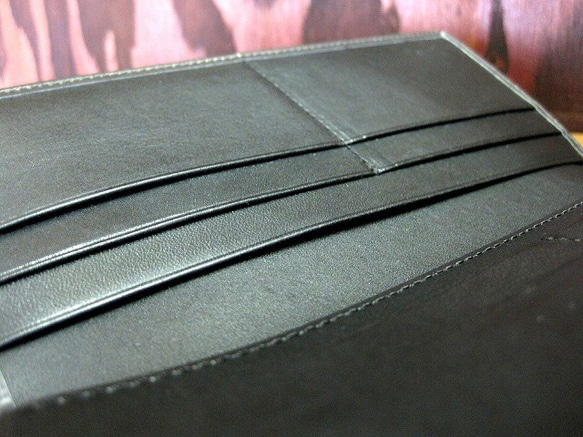 Real leather wallet for bill/Kip leather/Black 第5張的照片