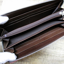 Real leather wallet/Oil Pull-up finish Kip leather 第3張的照片