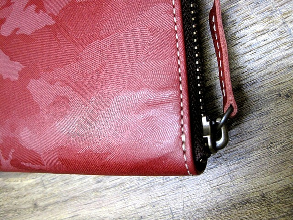 Real leather wallet/Embossing Steer Hide/Camouflage pattern 第6張的照片