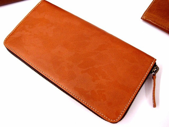 Real leather wallet/Embossing Steer Hide/Camouflage pattern 第1張的照片