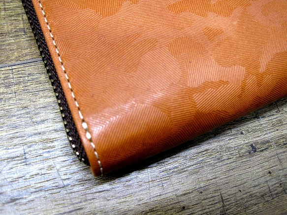 Real leather wallet/Embossing Steer Hide/Camouflage pattern 第6張的照片