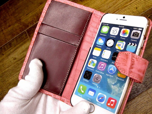 訂製 Real leather iPhone6s,6s+,SE case/Embossing Croco Pattern 第2張的照片