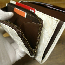 Real leather wallet/Embossing Steer leather/Rose pattern 第6張的照片