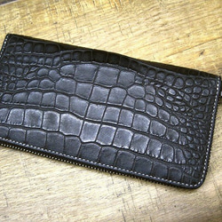 Real leather wallet/Embossing Goat leather/Crocodile pattern 第1張的照片