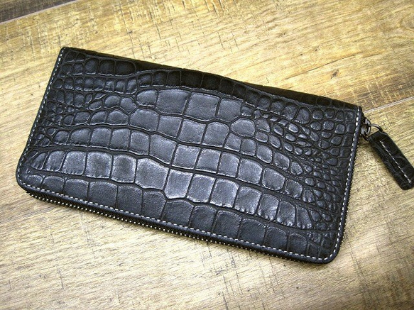 Real leather wallet/Embossing Goat leather/Crocodile pattern 第1張的照片