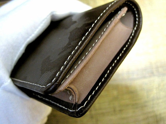 Real leather card case/Embossing Steer Hide/Camouflage patte 第3張的照片