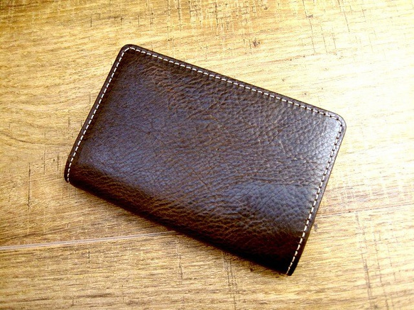 Real leather card case/Oil Pull-up finish Kip leather 第1張的照片