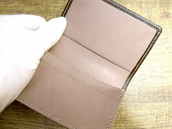 Real leather card case/Oil Pull-up finish Kip leather 第2張的照片