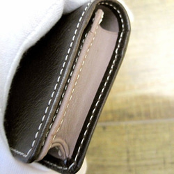 Real leather card case/Oil Pull-up finish Kip leather 第4張的照片