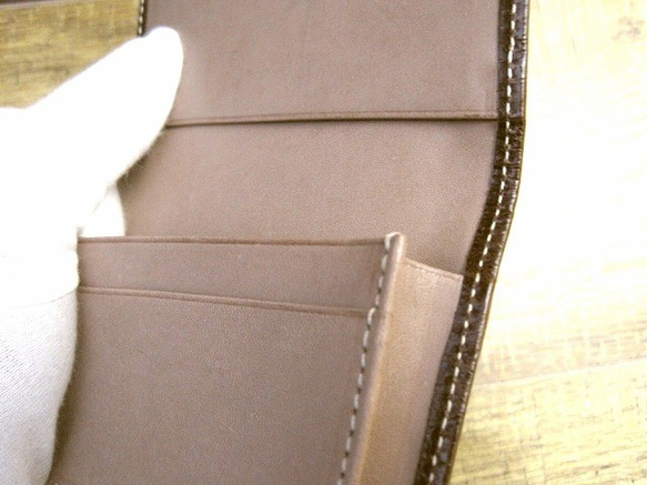 Real leather card case/Oil Pull-up finish Kip leather 第5張的照片