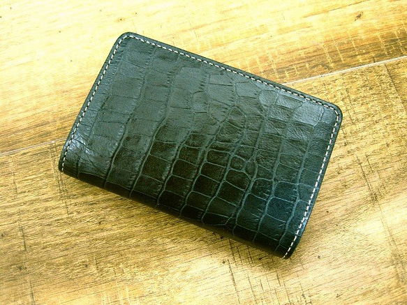 Real Goat leather card case/Embossing/Crocodile pattern 第1張的照片