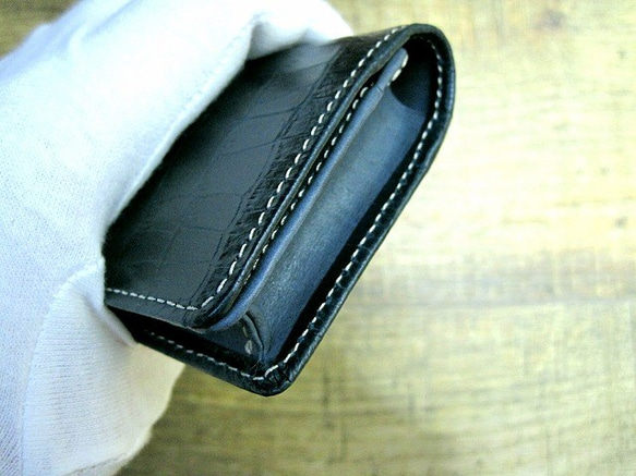 Real Goat leather card case/Embossing/Crocodile pattern 第3張的照片