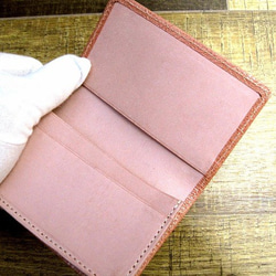 Real Goat leather card case/Embossing/Geometric pattern 第2張的照片