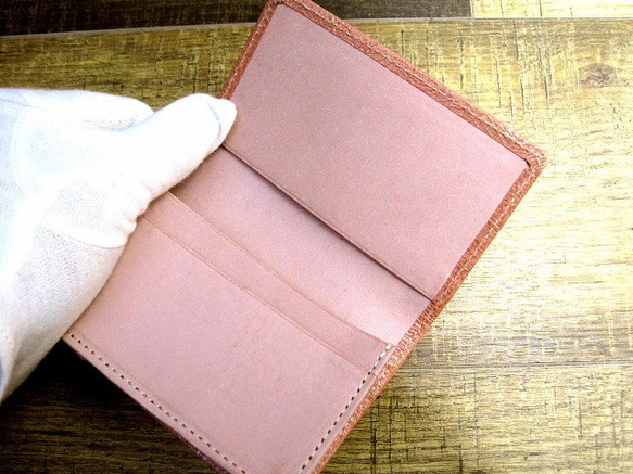 Real Goat leather card case/Embossing/Geometric pattern 第2張的照片