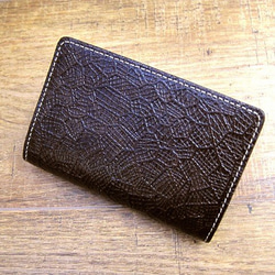 Real Goat leather card case/Embossing/Geometric pattern 第1張的照片