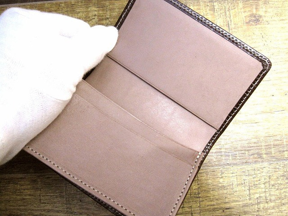 Real Goat leather card case/Embossing/Geometric pattern 第2張的照片