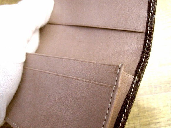Real Goat leather card case/Embossing/Geometric pattern 第5張的照片