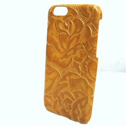 訂製 Real leather iPhone6,6s case/Embossing Rose 第1張的照片