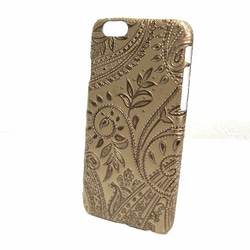 訂製 Real leather iPhone6s,6s+,SE case/Embossing Paisley 第5張的照片