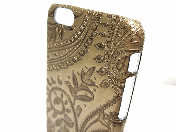 訂製 Real leather iPhone6s,6s+,SE case/Embossing Paisley 第3張的照片