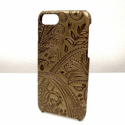 訂製 Real leather iPhone6s,6s+,SE case/Embossing Paisley 第6張的照片