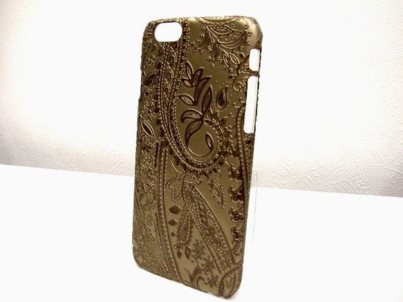 訂製 Real leather iPhone6s,6s+,SE case/Embossing Paisley 第7張的照片