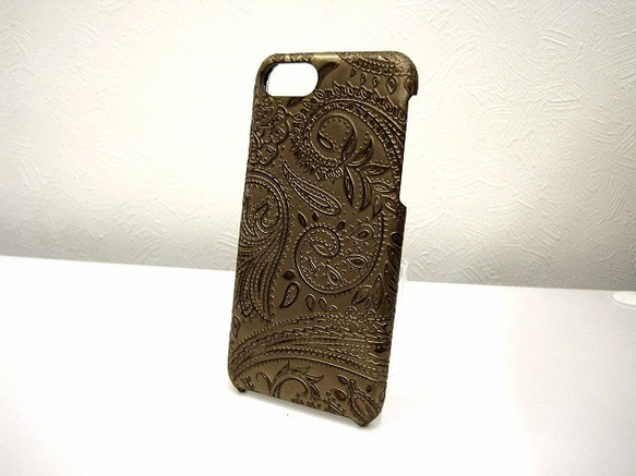 訂製 Real leather iPhone6s,6s+,SE case/Embossing Paisley 第8張的照片