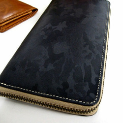 Real leather wallet/Embossing Steer Hide/Camouflage pattern 第6張的照片