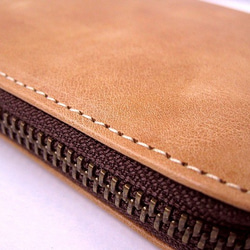 Real leather wallet/Steer leather/sand beige 第5張的照片