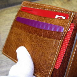 Real leather wallet/Embossing Cow leather/Crocodile pattern 第4張的照片