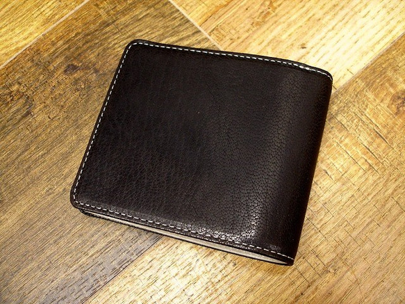 Real leather wallet/Goat Leather/Dark Gray 第1張的照片