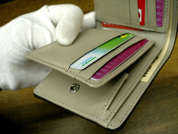 Real leather wallet/Goat Leather/Dark Gray 第5張的照片