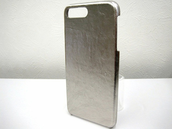 【受注生産】プラチナ箔貼りの本革スマホカバー iPhone用 8枚目の画像