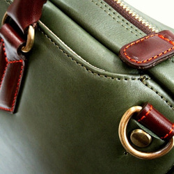 Real leather bag/Steer leather/Olive Green 第2張的照片