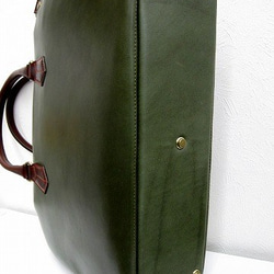 Real leather bag/Steer leather/Olive Green 第8張的照片