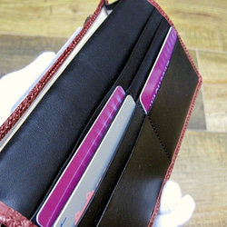 Real leather wallet/Embossing Steer leather/Paisley pattern 第4張的照片