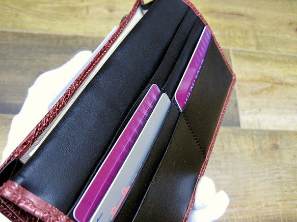 Real leather wallet/Embossing Steer leather/Paisley pattern 第4張的照片