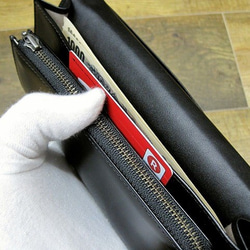 Real leather wallet/Kip leather/Black 第3張的照片