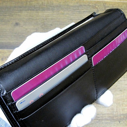 Real leather wallet/Kip leather/Black 第4張的照片