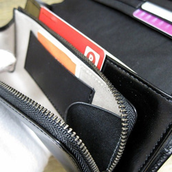 Real leather wallet/Kip leather/Black 第6張的照片