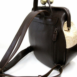 Real leather bag with clasp/Goat leather/rose pattern 第4張的照片