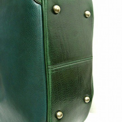 Real leather tote-bag/Steer leather/Green 第4張的照片