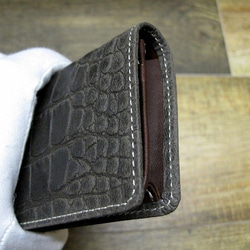 Real Goat leather card case/Embossing/Crocodile pattern 第3張的照片