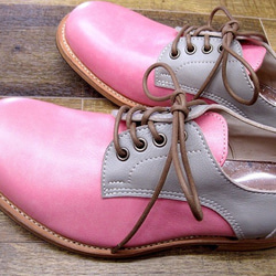 【受注生産】本格派の本革靴 外羽短靴 モモイロインコ 2枚目の画像