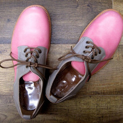 【受注生産】本格派の本革靴 外羽短靴 モモイロインコ 9枚目の画像
