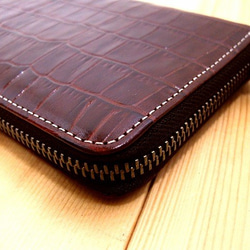 Real leather wallet/Embossing Steer Hide/Crocodile pattern 第2張的照片